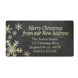 Nieuw vakantielabel Adres snowflake Etiket