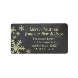 Nieuw vakantielabel Adres snowflake Etiket