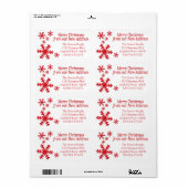 Nieuw vakantielabel Adres snowflake Etiket (Full Sheet)