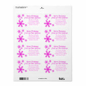 Nieuw vakantielabel Adres snowflake Etiket (Full Sheet)