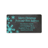 Nieuw vakantielabel Adres snowflake Etiket (Voorkant)