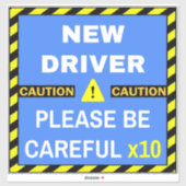 Nieuw veiligheidsteken bestuurder (wees voorzichti sticker (Vel)