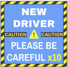 Nieuw veiligheidsteken bestuurder (wees voorzichti sticker