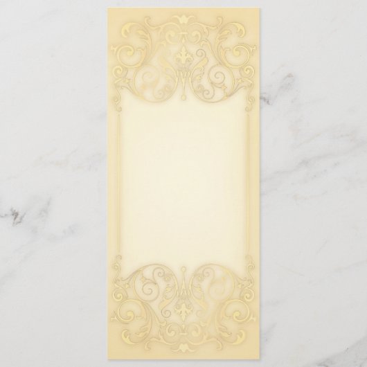 Nieuw Victoriaans: Bleek Gold Fancy huwelijksmenu Menu (Achterkant)