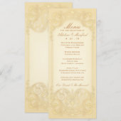 Nieuw Victoriaans: Bleek Gold Fancy huwelijksmenu Menu (Voorkant / Achterkant)
