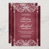 Nieuw Victoriaans: Bourgogne & withuwelijk Kaart (Voorkant / Achterkant)