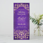 Nieuw Victoriaans: Gold & Eggplant sparen de Datum Save The Date (Staand voorkant)