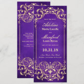 Nieuw Victoriaans: Gold & Eggplant sparen de Datum Save The Date (Voorkant / Achterkant)