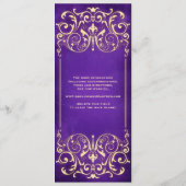 Nieuw-Victoriaans: Goud & Aubergine Save the Date (Achterkant)