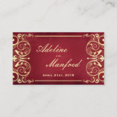 Nieuw Victoriaans: Kaart voor rode en goudtabel Plaatskaartje (Achterkant)