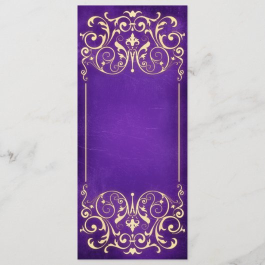 Nieuw Victoriaans: Menu Gold & Eggplant Wedding (Achterkant)