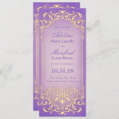 Nieuw-Victoriaans: Pretty Lilac Goud Save the Date (Voorkant / Achterkant)