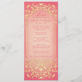 Nieuw Victoriaans: Raspberry & Gold Wedding Menu (Voorkant)