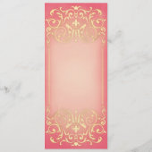 Nieuw Victoriaans: Raspberry & Gold Wedding Menu (Achterkant)