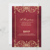 Nieuw Victoriaans:  rode en gouden bruiloft Kaart (Achterkant)