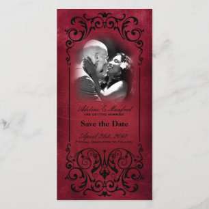 Nieuw Victoriaans: Rood en zwart sparen de Datum Save The Date