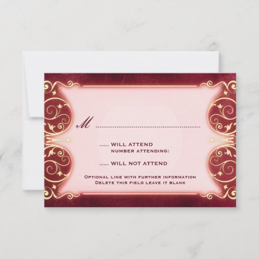 Nieuw Victoriaans: RSVP rood en goud (Voorkant)