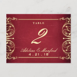 Nieuw Victorian: Red & Gold Table Number Briefkaart