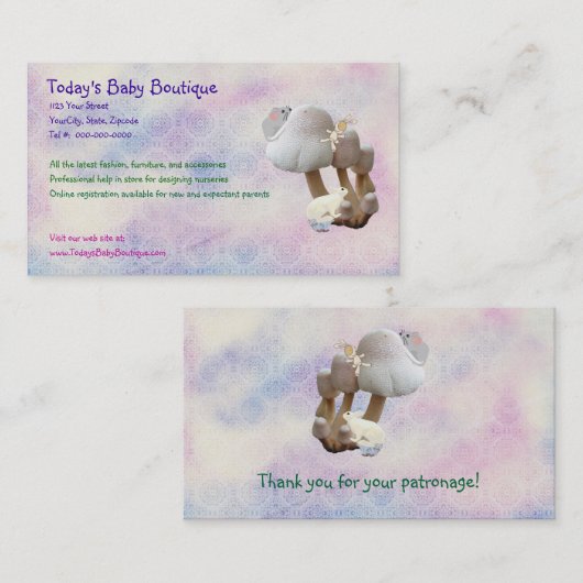 Nieuw Visitekaartje babyproducten (Voorkant / Achterkant)