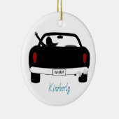 Nieuw Vrouw blauw aangepast Keramisch Ornament (Rechts)