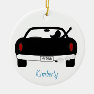 Nieuw Vrouw voor het stuur met de rechterhand Keramisch Ornament