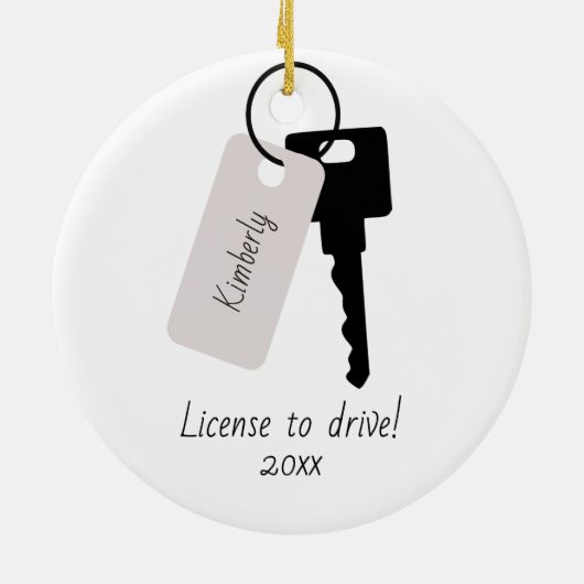 Nieuw Vrouw voor stuurprogramma aangepast Keramisch Ornament (Achterkant)