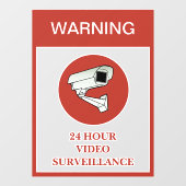 NIEUW! Waarschuwing voor 24-uurs videobewaking Raamsticker (Vel)