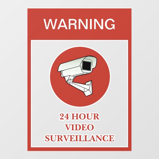 NIEUW! Waarschuwing voor 24-uurs videobewaking Raamsticker (Vel)