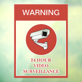 NIEUW! Waarschuwing voor 24-uurs videobewaking Raamsticker (Vel 3)