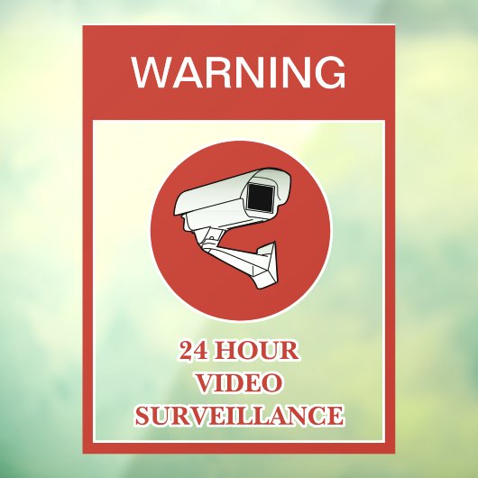 NIEUW! Waarschuwing voor 24-uurs videobewaking Raamsticker (Vel 3)