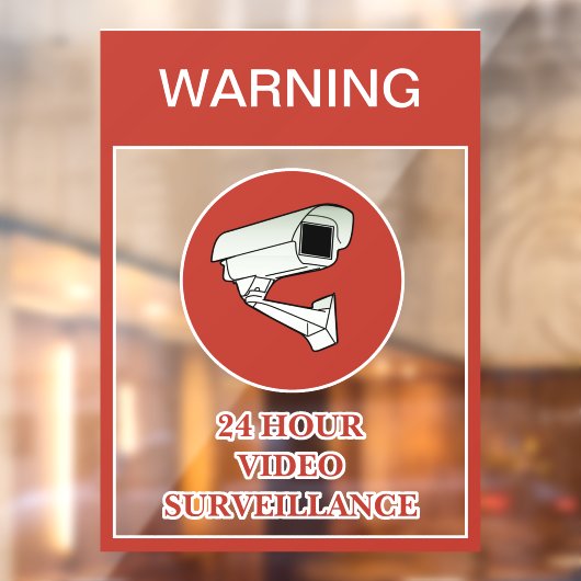 NIEUW! Waarschuwing voor 24-uurs videobewaking Raamsticker (Vel 2)