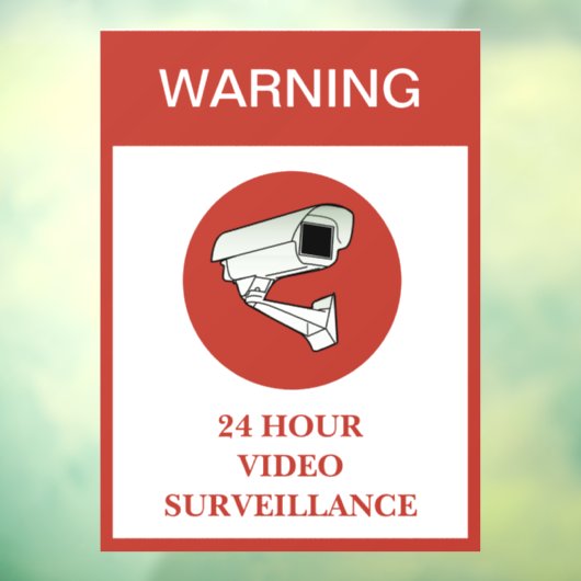 NIEUW! Waarschuwing voor 24-uurs videobewaking Raamsticker (Vel 3)