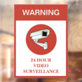 NIEUW! Waarschuwing voor 24-uurs videobewaking Raamsticker (Vel 2)