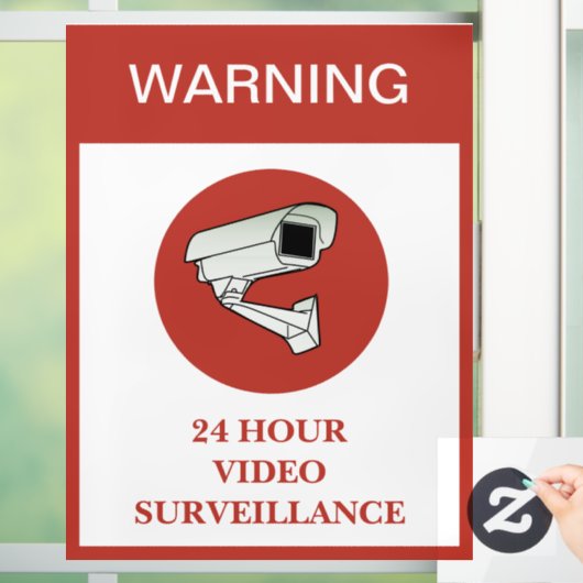 NIEUW! Waarschuwing voor 24-uurs videobewaking Raamsticker (Huis)