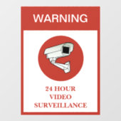 NIEUW! Waarschuwing voor 24-uurs videobewaking Raamsticker (Vel)