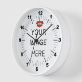 NIEUW! Wandklok, 10" Rond Wit Houten Lijst (Hoek)