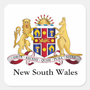 Nieuw wapenschild van Zuid-Wales Vierkante Sticker