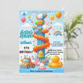 Nieuw Waterpark Cool Zomer splash pad 6e verjaarda Kaart (Staand voorkant)