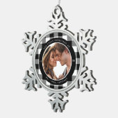 Nieuw Wed Eerste Kerstmis Getrouwd Foto Keepsake Tin Sneeuwvlok Ornament (Rechts)