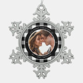 Nieuw Wed Eerste Kerstmis Getrouwd Foto Keepsake Tin Sneeuwvlok Ornament (Voorkant)