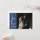 Nieuw Wed Merry-kerstscript Foto Kaart (Voorkant / Achterkant in situ)