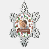 Nieuw Wed Mr. & Mrs. Tin Sneeuwvlok Ornament (Rechts)