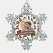 Nieuw Wed Mr. & Mrs. Tin Sneeuwvlok Ornament (Voorkant)