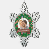 Nieuw Wed Mr. & Mrs. Tin Sneeuwvlok Ornament (Rechts)