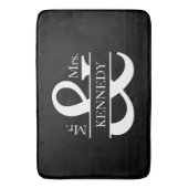 Nieuw Weds Custom Monogram Zwart Wit Badmat (Voorkant Verticaal)
