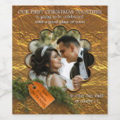 Nieuw Weds Eerste Kerstmis Together Wine Label Wijn Etiket (Enkel label)