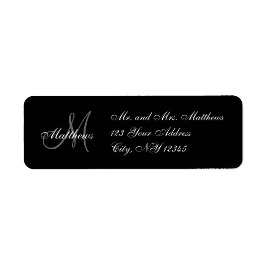 Nieuw Weds Monogram Retouradreslabels Etiket (Voorkant)
