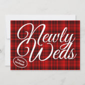 Nieuw Weds Wit Kalligrafie Check Plaid zwart Rood Kaart (Voorkant)