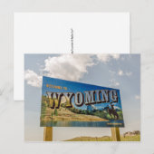 Nieuw Welkom bij Wyoming Sign - Overheidsgrenzen Briefkaart (Voorkant / Achterkant)