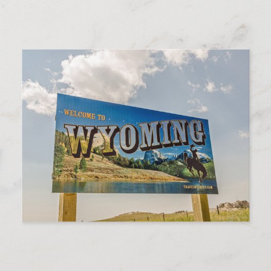 Nieuw Welkom bij Wyoming Sign - Overheidsgrenzen Briefkaart (Voorkant)